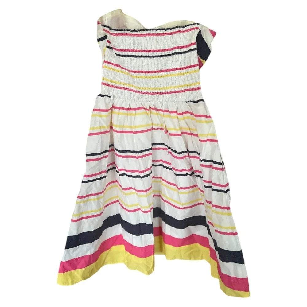 Lilly Pulitzer Felicity Dress Strapless Fit & Flare White Striped Mini Dress 6 - Picture 3 of 9